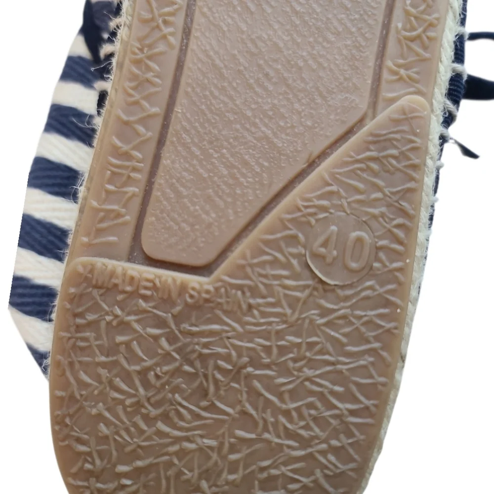 Zara Canvas Striped Espadrilles Sz 9 NWOT